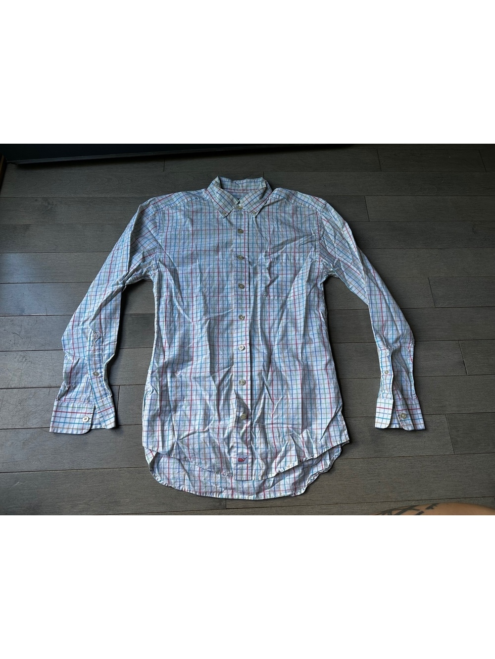 Men’s Vineyard Vines Murray Wedding Shirt 100% Cotton Small Plaid Button-Down